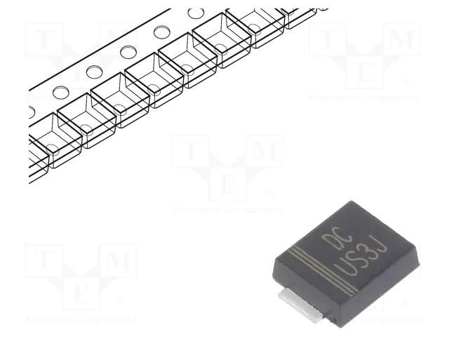 Diode: rectifying; SMD; 600V; 3A; 100ns; SMB flat; Ufmax: 1.7V DC COMPONENTS US3JBF-DC