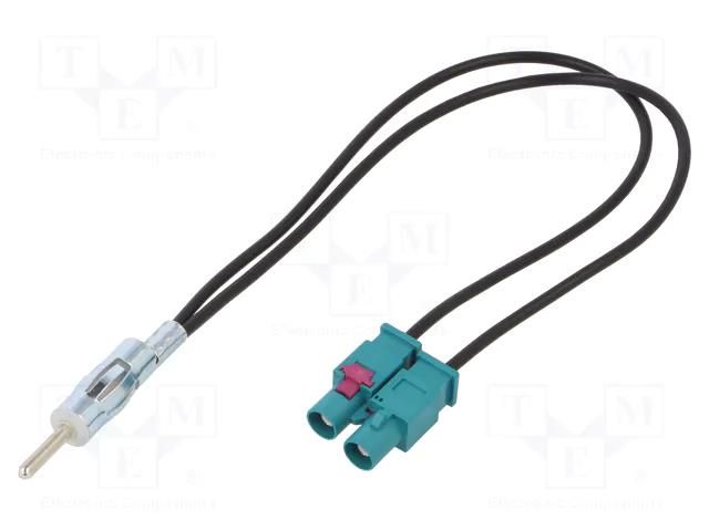 Cable; DIN plug,Fakra plug x2 4CARMEDIA ZRS-2F.2-DIN