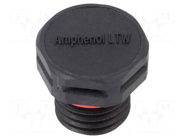 Pressure compensation device; IP68; Thread: M12; Body: black AMPHENOL VENT-PS1NBK-N8002