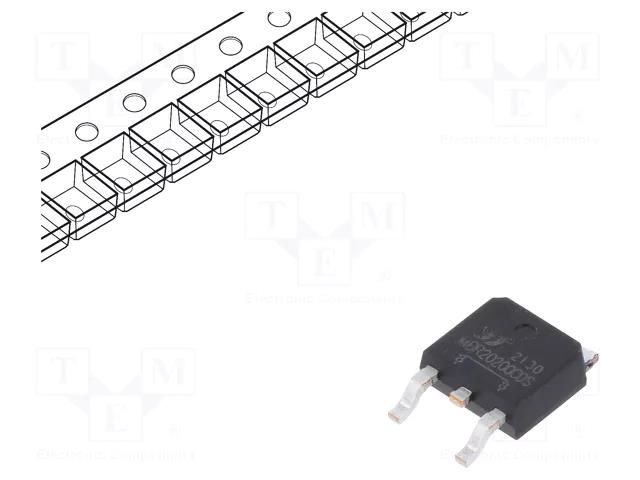 Diode: Schottky rectifying; TO252; SMD; 200V; 10Ax2; reel,tape YANGJIE TECHNOLOGY MBR20200CDS-YAN
