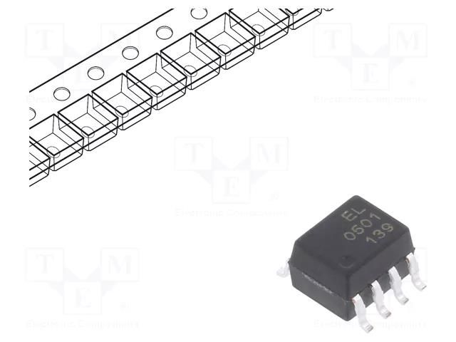 Optocoupler; SMD; Ch: 1; OUT: transistor; 3.75kV; 1Mbps; SOP8; 1kV/μs EVERLIGHT EL0501-TA