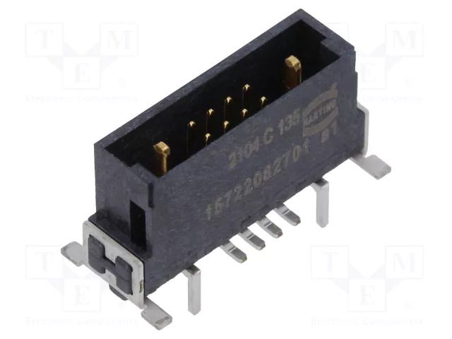 Connector: PCB to PCB; socket; male; PIN: 10(2+8); straight HARTING 15722082701333