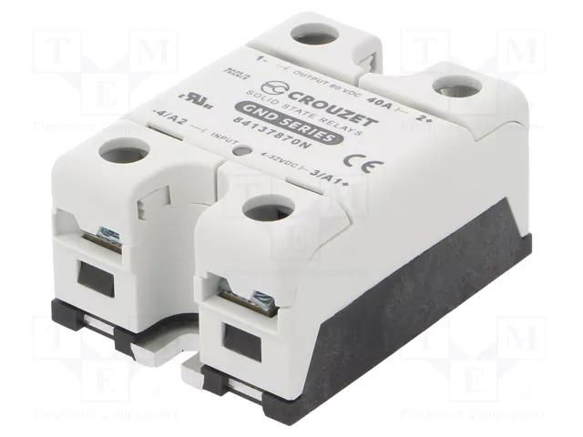 Relay: solid state; Ucntrl: 4÷32VDC; 40A; 5÷60VDC; GND; -40÷80°C CROUZET 84137870N