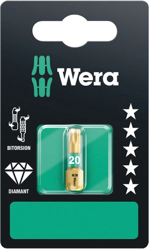 867/1 BDC SB TORX® bits, 1 x TX 20x25, Wera 05134376001