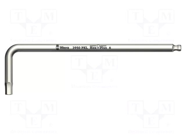 Wrench; Hex Plus key,spherical; HEX 5mm; Overall len: 154mm WERA WERA.05022705001