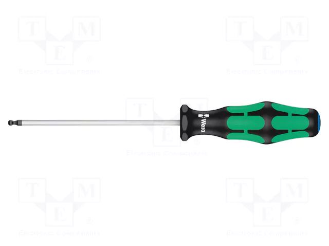 Screwdriver: standard; hex key,spherical; HEX 3mm WERA WERA.05022805001