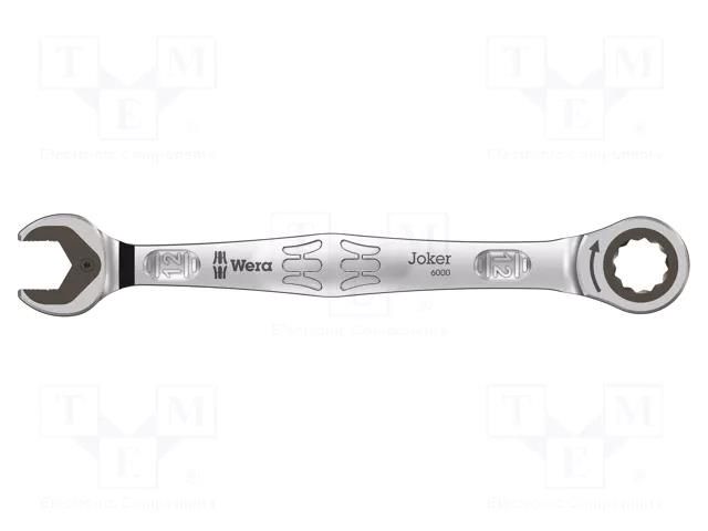 Wrench; combination spanner,with ratchet; 12mm; steel; L: 170.7mm WERA WERA.05073272001