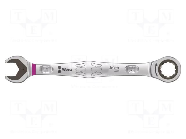 Wrench; combination spanner,with ratchet; 14mm; steel; L: 188mm WERA WERA.05073274001