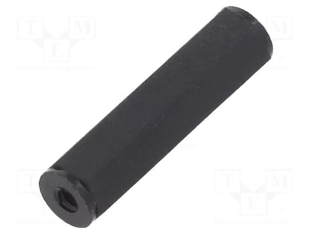 Screwed spacer sleeve; hexagonal; polyamide; M2; L: 20mm; black DREMEC TFF-M2X20/DR181