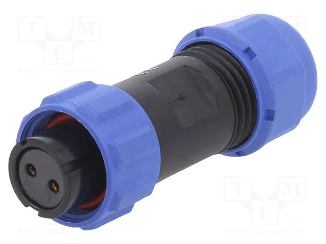 Connector: circular; plug; female; PIN: 2; IP68; SP13; 5÷8mm; 13A WEIPU SP1310/S2II