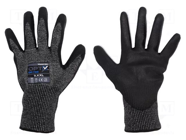 Protective gloves; Size: 11,XXL; grey; steel wire,HPPE,polyester WONDER GRIP OP-795-XXL/11