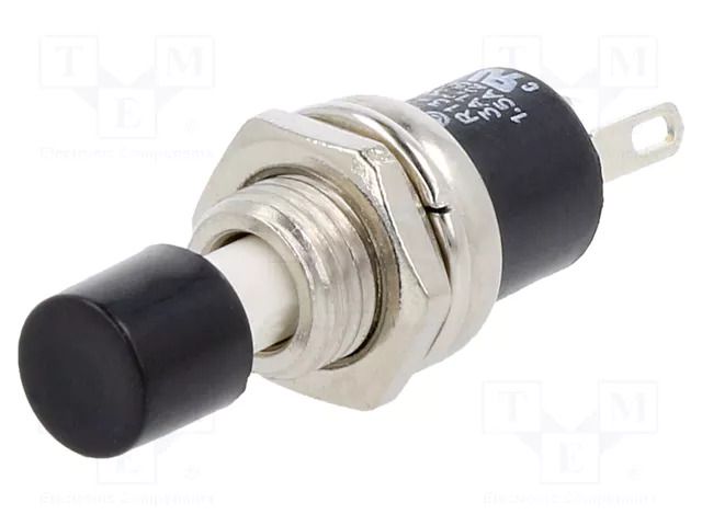 Switch: push-button; Pos: 2; SPST-NO; 1.5A/250VDC; OFF-(ON) E-SWITCH PS1024ABLK