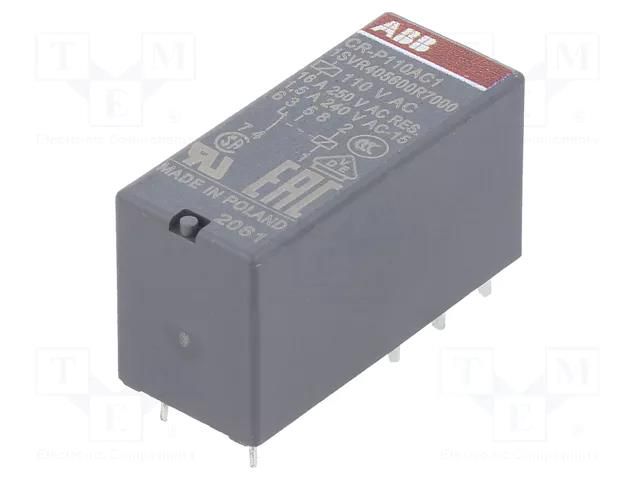 Relay: electromagnetic; SPDT; Ucoil: 110VAC; 16A; CR-P; max.250VAC ABB CR-P110AC1