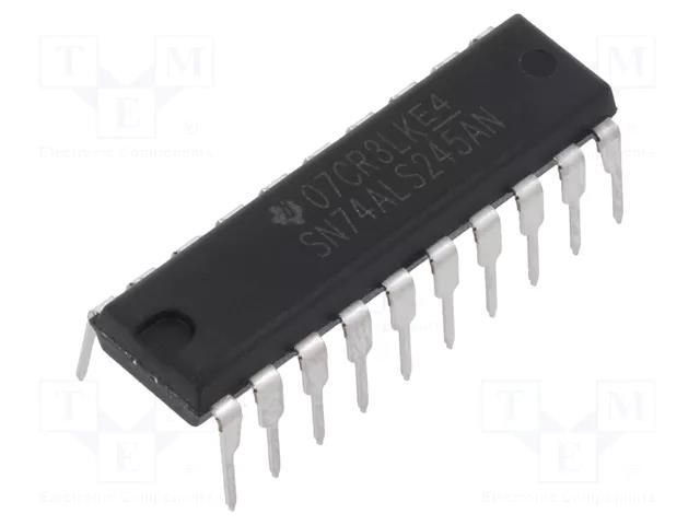 IC: digital; bus transceiver; Ch: 8; CMOS; THT; DIP20; 4.5÷5.5VDC TEXAS INSTRUMENTS SN74ALS245AN