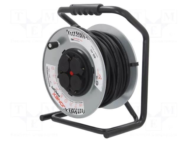Extension lead; reel,with non-rotating sockets; Sockets: 4; 40m JONEX PS-BM-RR-3X2.5/40