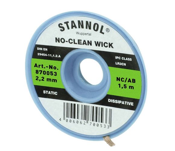 Desoldering wick 2.2mmx1.6m with extra flux Stannol S/870053 4006062700533