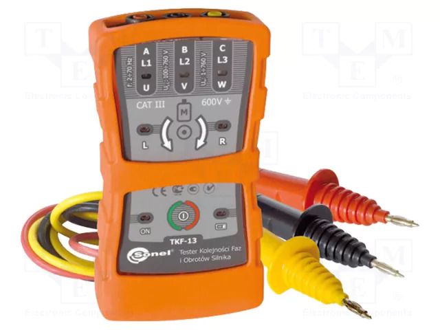 Tester: phase sequence; 120÷690VAC; 2÷70Hz; IP42; -10÷45°C SONEL TKF-13