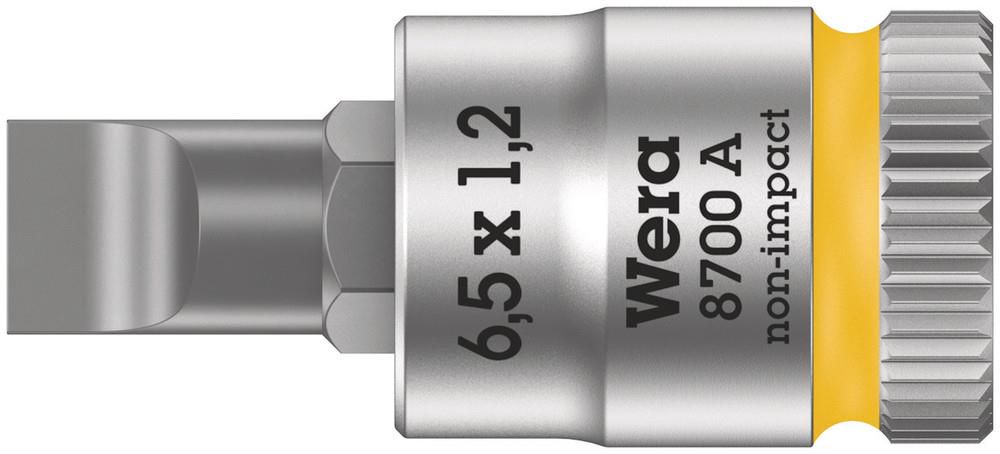 8700 A FL Slotted screws Zyklop bit socket, 1/4" drive, 1.2x6.5x28.0, Wera 05003322001