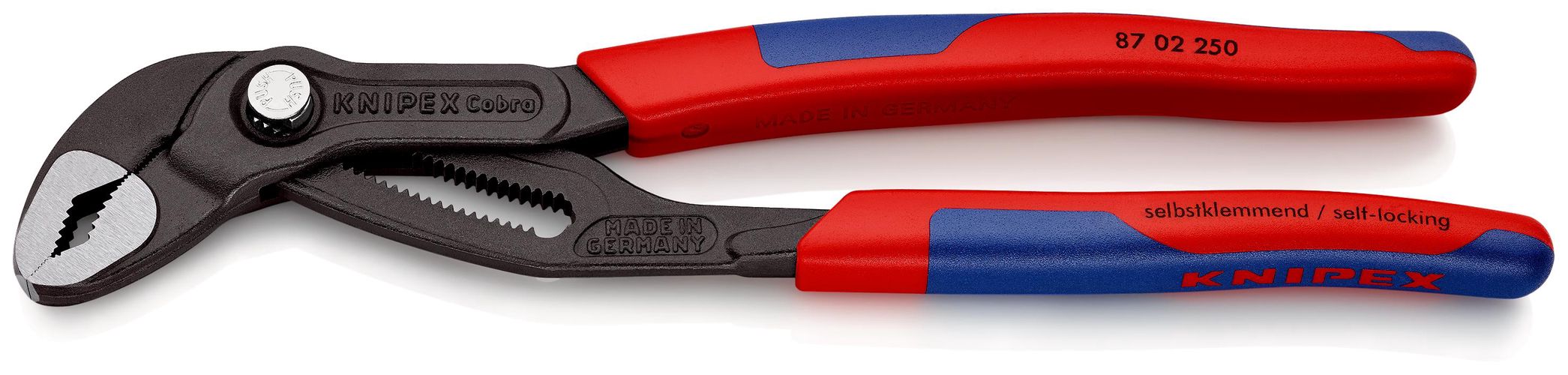 KNIPEX 87 02 250 Cobra® High-Tech Water Pump Pliers with slim multi-component grips grey atramentized 250 mm 87 02 250 4003773040316