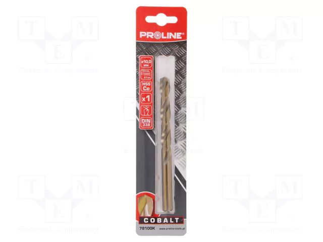 Drill bit; for metal; Ø: 10mm; high speed steel cobalt HSS-Co PROLINE PRE-78100K
