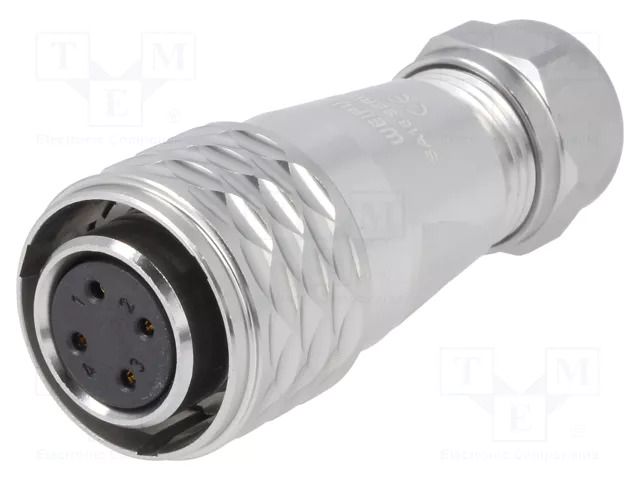 Connector: circular; plug; female; PIN: 4; IP67; SA16; 5÷8mm; 5A; 500V WEIPU SA1610/S4IS
