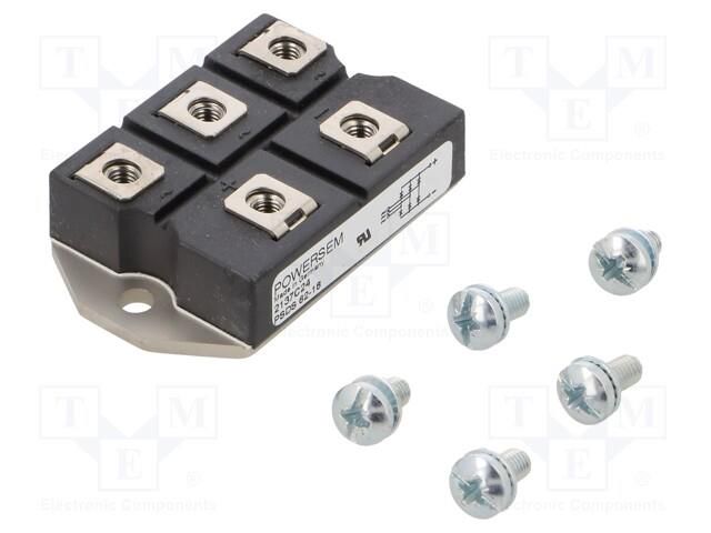 Bridge rectifier: three-phase; Urmax: 1.8kV; If: 63A; Ifsm: 500A POWERSEM PSDS62/18