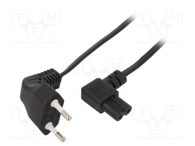 Cable; 2x0.5mm2; CEE 7/16 (C) plug angled,IEC C7 female angled GEMBIRD PC-184L