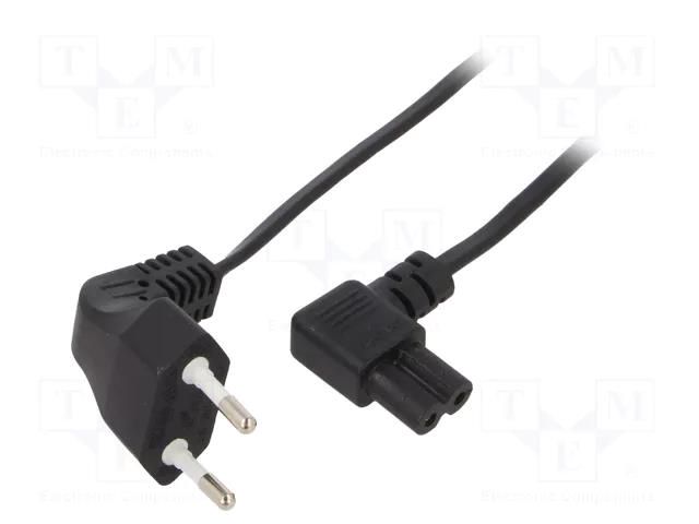 Cable; 2x0.5mm2; CEE 7/16 (C) plug angled,IEC C7 female angled GEMBIRD PC-184L