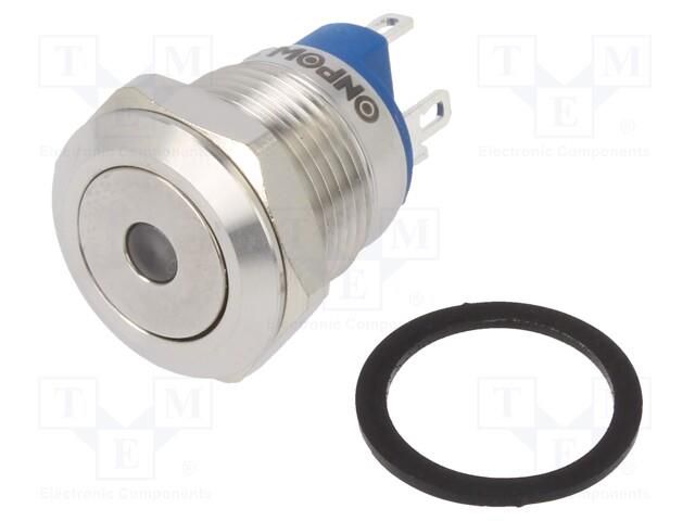 Switch: vandal resistant; Pos: 2; SPST-NO; 2A/36VDC; IP65; OFF-(ON) ONPOW GQ12-AF-10DJG12VS