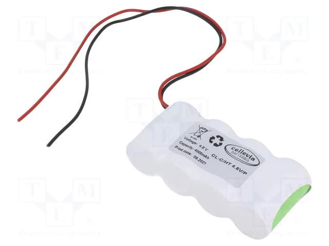 Re-battery: Ni-MH; C; 4.8V; 4000mAh; cables; 250mm CELLEVIA BATTERIES CL-C/HT4.8V/P