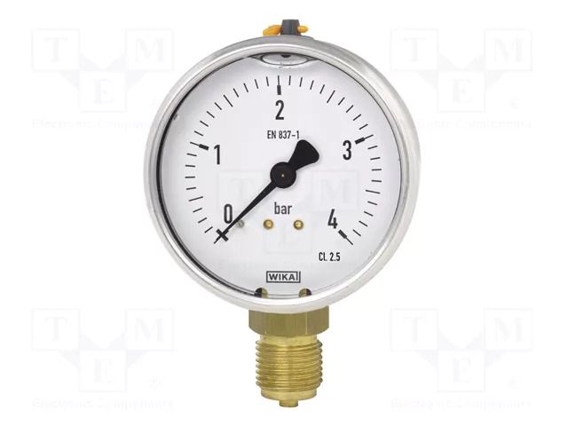 Manometer; 0÷16bar; Class: 2.5; 100mm; -20÷60°C; IP65; steel; 113.53 WIKA 113.53-7437025