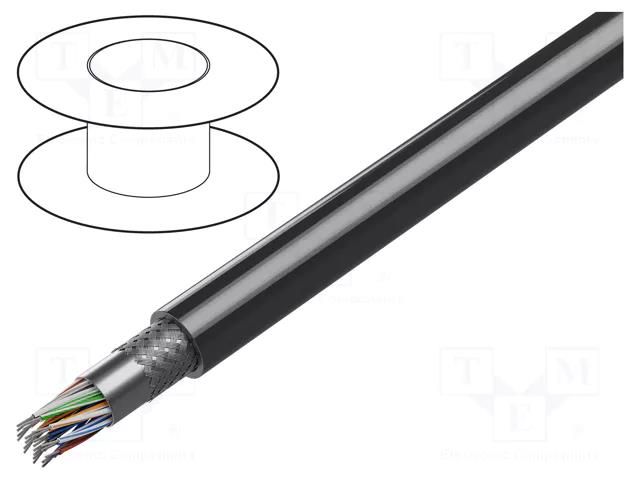 Wire; 12x2x22AWG; RS232; stranded; Cu; PVC; chrome; 30m; CPR: Eca BELDEN 8312.060100