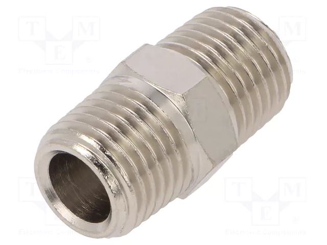 Nipple; straight; max.15bar; nickel plated brass; Seal: NBR PNEUMAT 2000-1/4