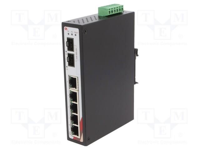 Switch Ethernet; unmanaged; Number of ports: 7; 12÷48VDC; 7W; IP30 Comparta EGU-0702-SFP-T