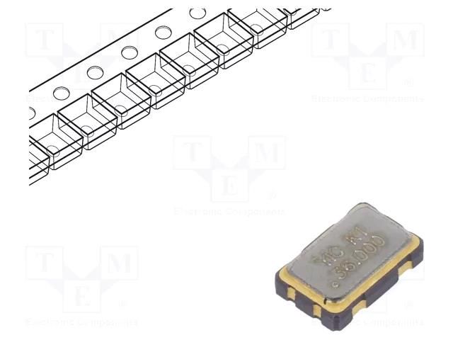 Generator: quartz; 36MHz; SMD; 3.3V; ±50ppm; -40÷85°C; 5x3.2x1.3mm YIC OSC36M-3.3I/S5