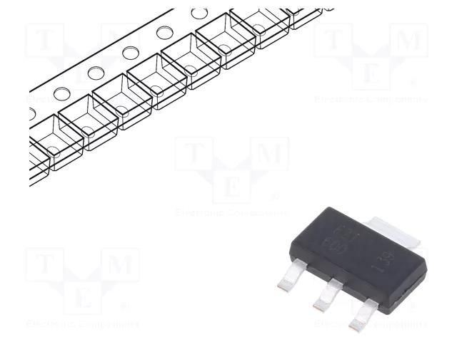 Transistor: NPN; bipolar; 140V; 2A; 3W; SOT223 DIODES INCORPORATED FZT600TA