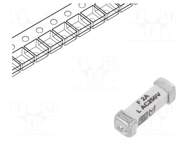 Fuse: fuse; 2A; 250VAC; 125VDC; quick blow; ceramic; 3x10.1mm; SMD SCHURTER 3405.0169.24