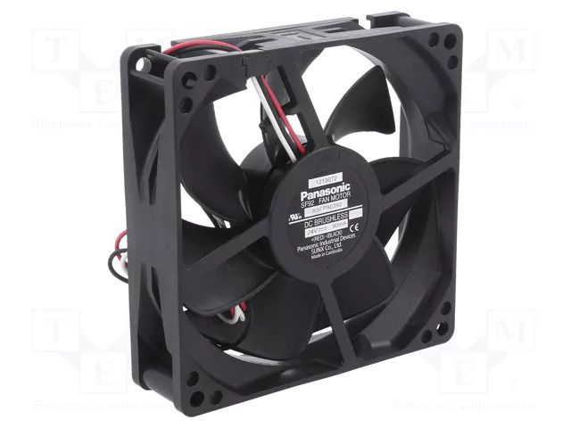 Fan: DC; axial; 24VDC; 92x92x25mm; 76.8m3/h; 29dBA; ball; 2750rpm PANASONIC ASFP90392