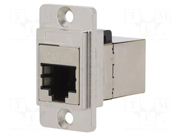 Coupler; DUALSLIM; Cat: 6a; shielded; 8p8c; RJ45 socket,both sides CLIFF CP30725SM