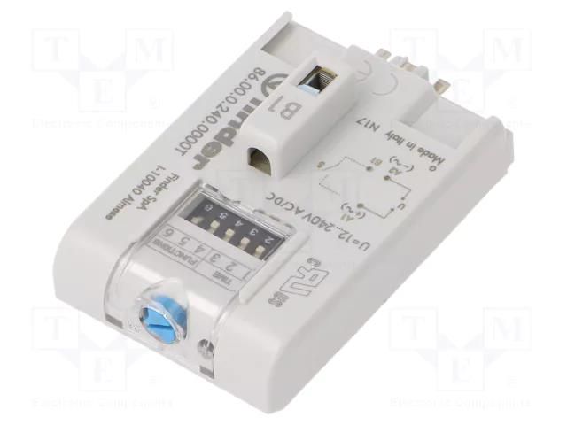 Timer module; socket; -20÷50°C; 54x38x11.8mm; 12÷240VDC FINDER 86.00.0.240.0000T