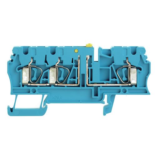Test-disconnect terminal, Tension-clamp connection, 2.5 mm², 500 V, 20 A, Pivoting, Cross-disconnect: without, Integral test socket: Yes, TS 35, blue Weidmuller 8731730000 04032248404919