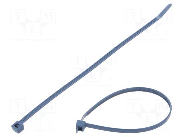 Cable tie; with metal; L: 200mm; W: 4.6mm; blue; PPMP; 150N; UL94HB HELLERMANNTYTON MCTPP50R-PPMP-BU