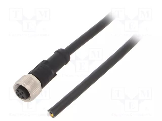 Cable: for sensors/automation; M12; PIN: 5; straight; 2m; plug; 4A AMPHENOL LTW M12A-05BFFM-SL8N02