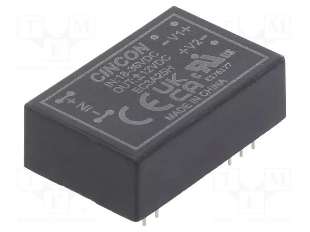 Converter: DC/DC; 3W; Uin: 18÷36VDC; Uout: 12VDC; Uout2: -12VDC; THT CINCON EC3A25H