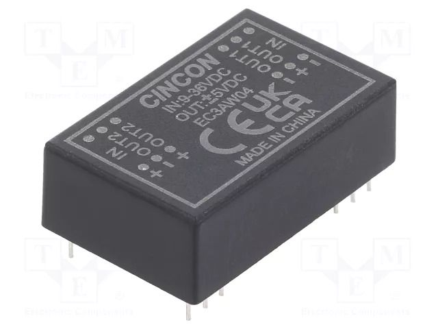 Converter: DC/DC; 3W; Uin: 9÷36VDC; Uout: 5VDC; Uout2: -5VDC; DIP24 CINCON EC3AW04