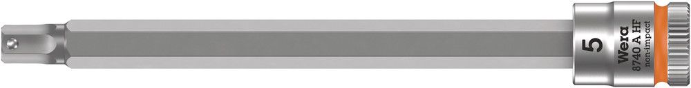 8740 A HF Zyklop bit socket with holding function, 1/4" drive, 5.0x100.0, Wera 05003336001