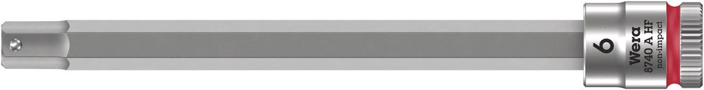 8740 A HF Zyklop bit socket with holding function, 1/4" drive, 6.0x100.0, Wera 05003338001