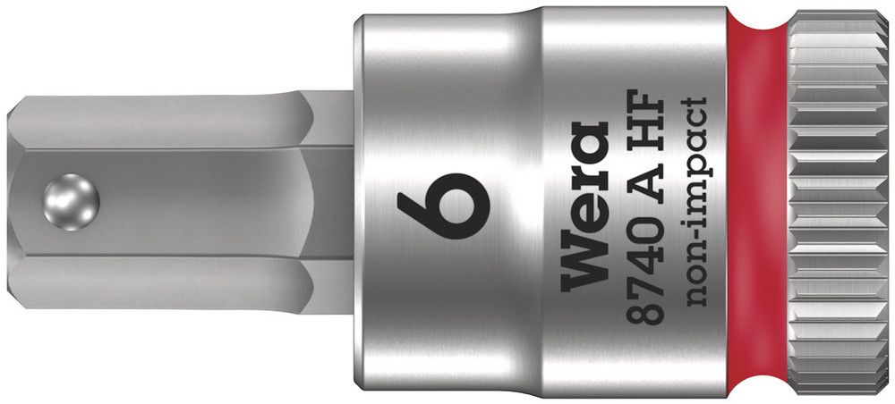 8740 A HF Zyklop bit socket with holding function, 1/4" drive, 6.0x28.0, Wera 05003337001