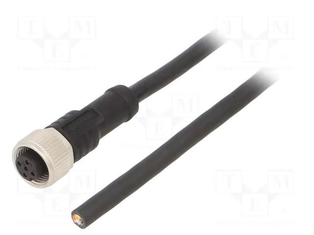 Cable: for sensors/automation; M12; PIN: 5; straight; 1m; plug; 4A AMPHENOL LTW M12A-05BFFM-SL8N01