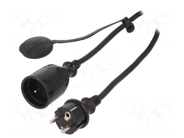 Extension lead; 3x1.5mm2; Sockets: 1; rubber; black; 30m; 16A KEL W-97024